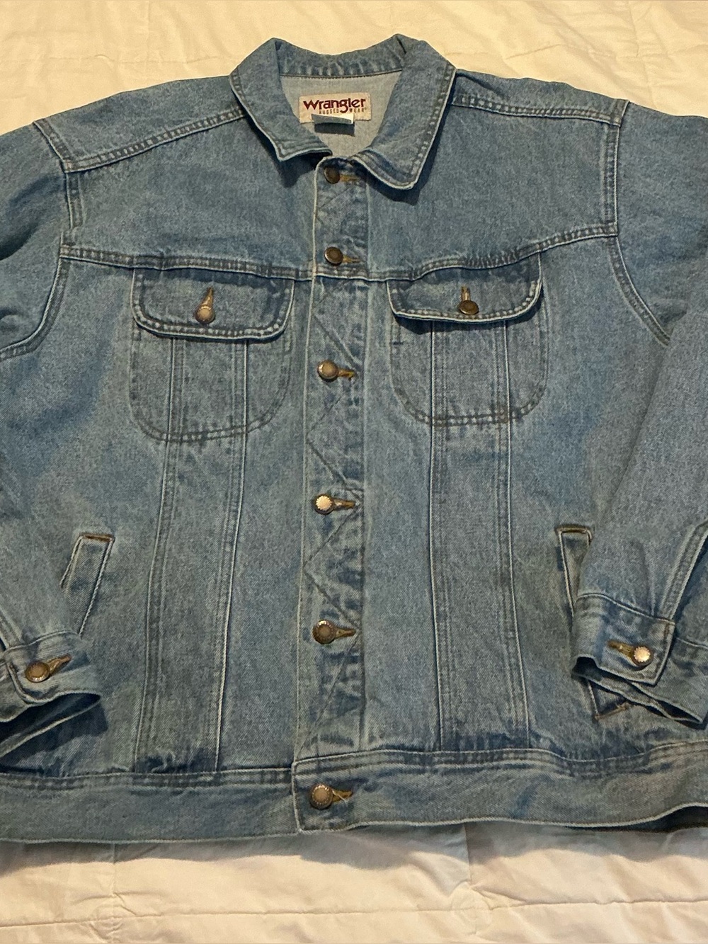 Wrangler Rugged Wear XL Jean Jacket 100% Cotton Denim Coat